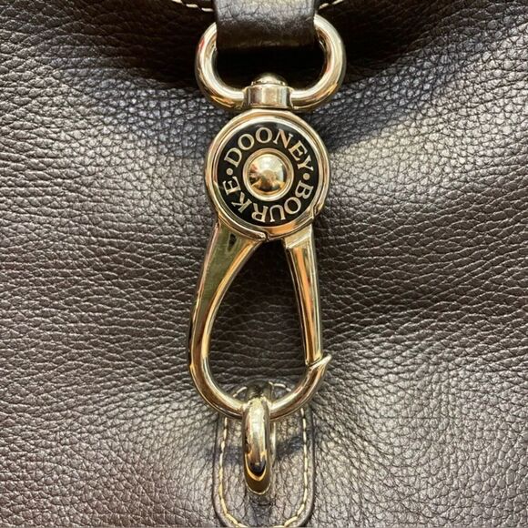 DOONEY AND BOURKE BROWN LEATHER WOVEN DETAILS GOLD HARDWARE - Picture 9 of 16